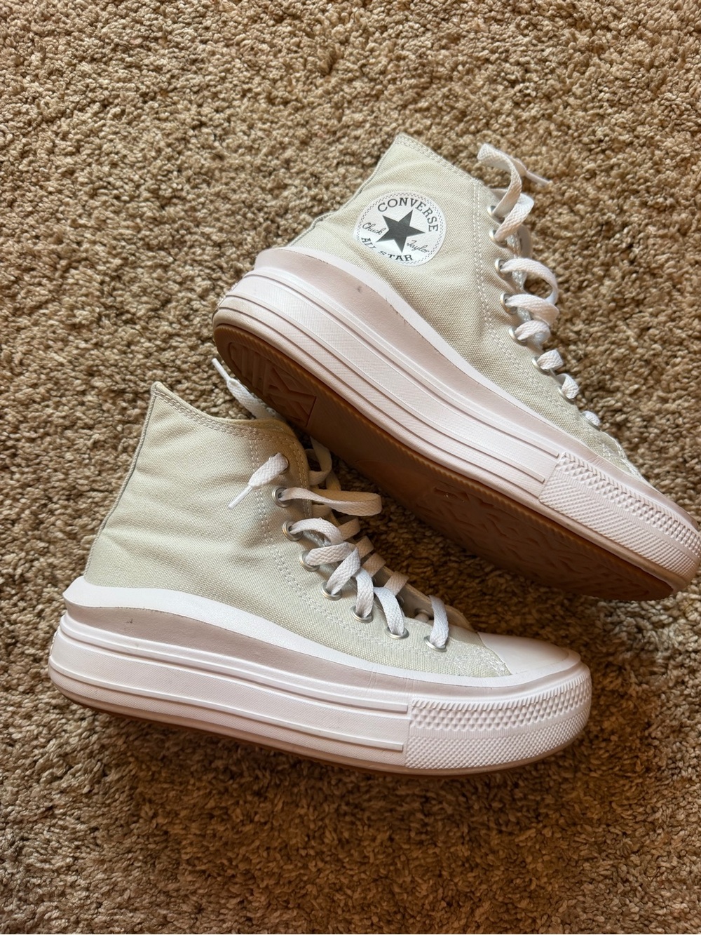 Light Gray Converse Platform High Tops - Picture 2 of 5